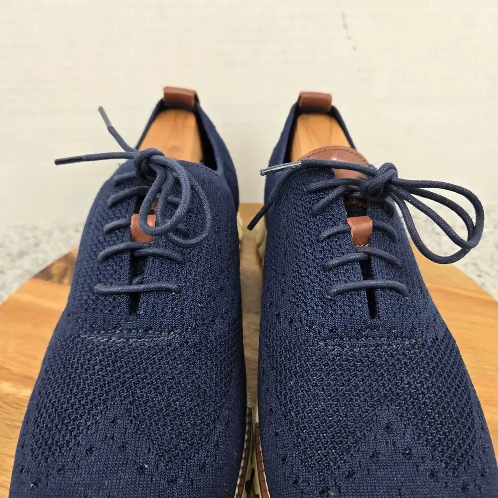 Cole Haan Mens 11M ZeroGrand Wingtip Marine Blue Stitchlite Casual Oxford Shoe